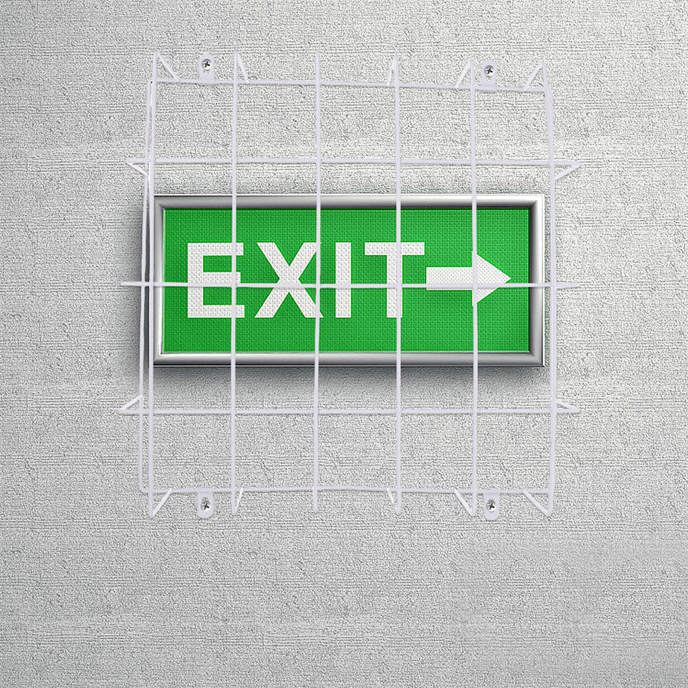 Emergency Exit Sign - 2 ชิ้น ตัวป้องกันป้ายทางออก โครงลวดเหล็กสำหรับงานหนัก สำหรับระบบไฟฉุกเฉิน ป้องกันติดผนัง