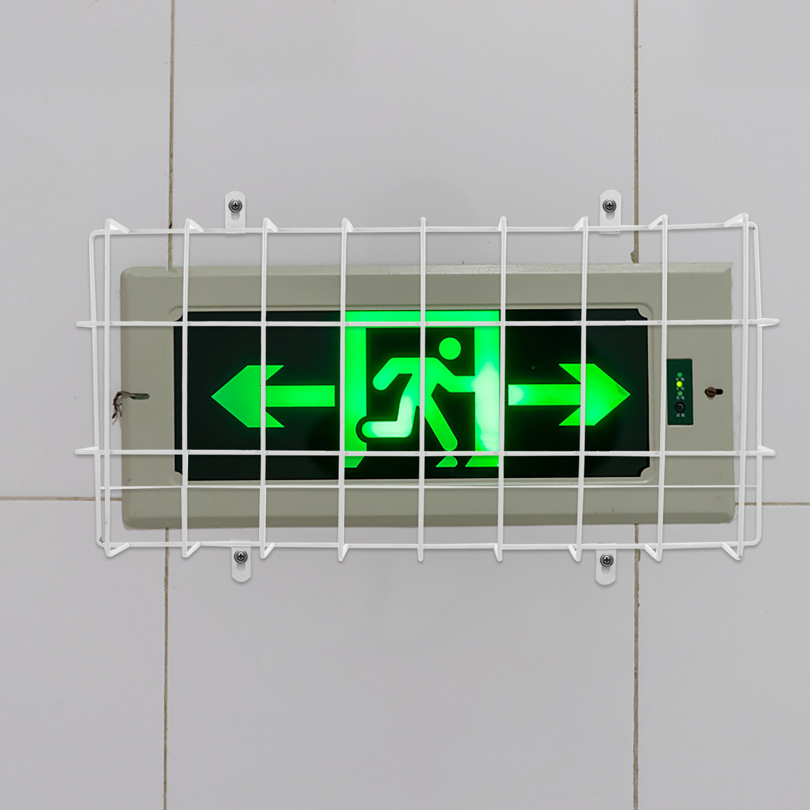 กรงป้องกันป้ายทางออกตาข่ายลวดโ - Emergency Exit Sign บทวิจารณ์และราคา