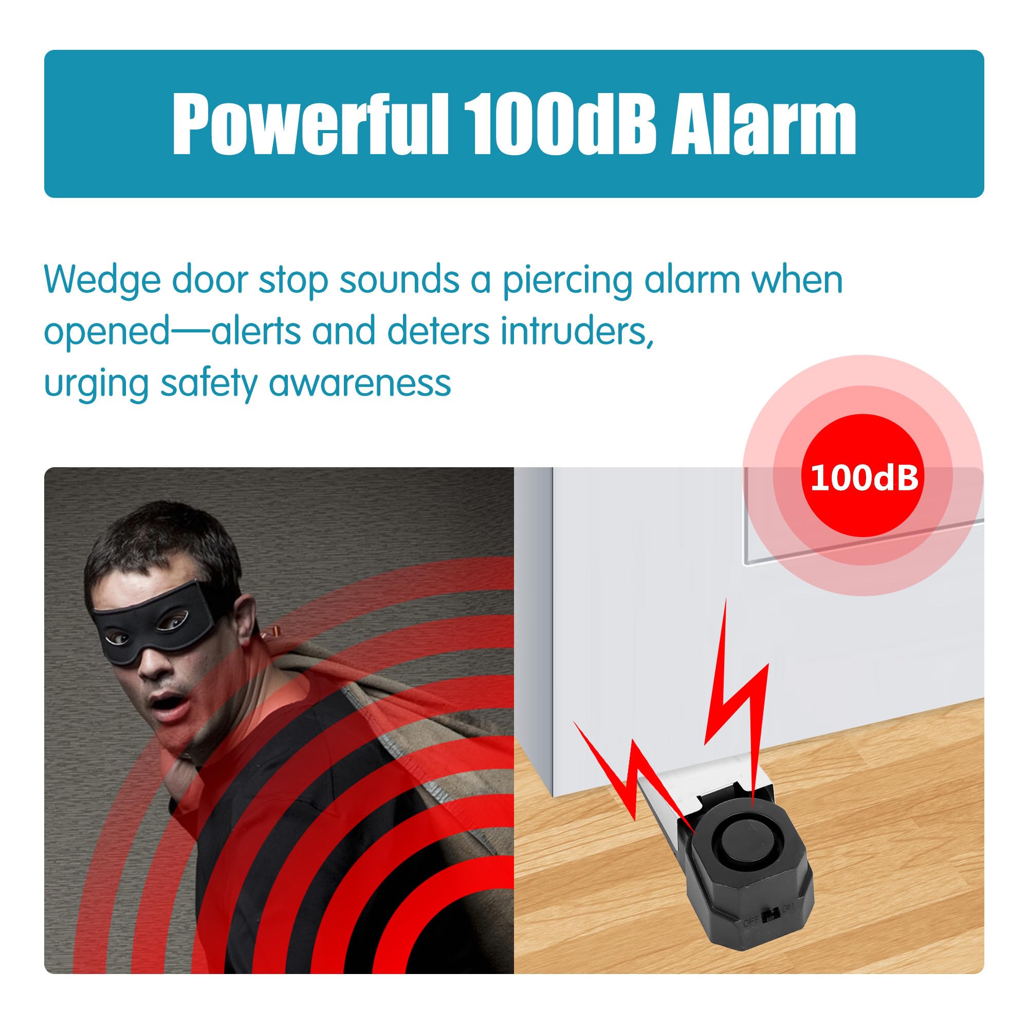 ระบบเตือนภัยประตูไร้สาย 120dB  - Door Stop Alarm บทวิจารณ์และราคา