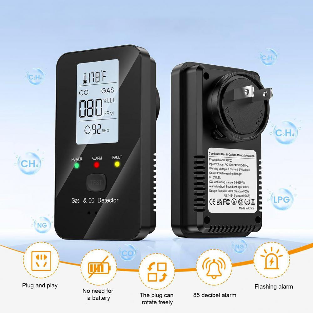 เครื่องตรวจจับก๊าซธรรมชาติและค - Co Detector Plug บทวิจารณ์และราคา